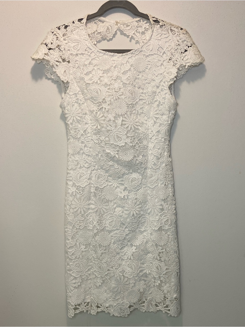Lulu's White Floral Lace Midi Dress